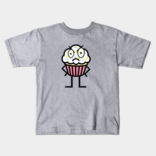 Disgruntled Cupcake Kids T-Shirt by MidniteSnackTees